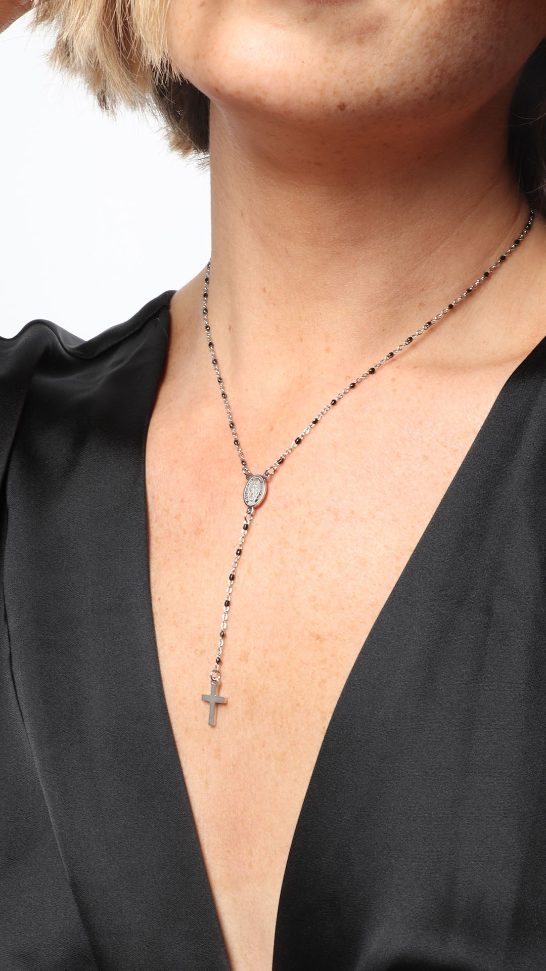 SPECKLE ROSARY - silver