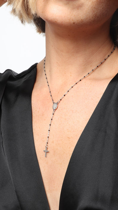 SPECKLE ROSARY - silver