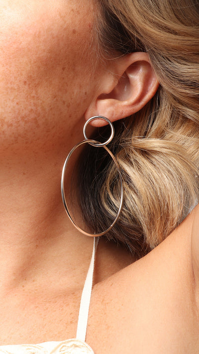 VEN HOOPS 3" - silver