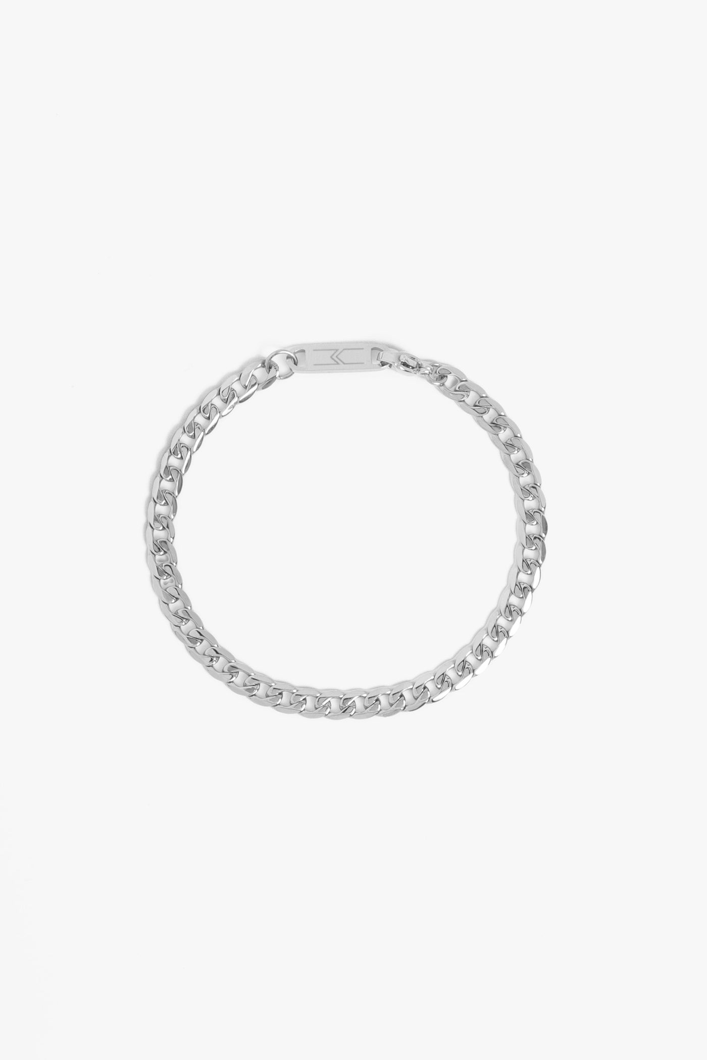 Marrin Costello Jewelry Callie Bracelet small cuban link chain bracelet with lobster clasp closure. Waterproof, sustainable, hypoallergenic. Polished stainless steel.