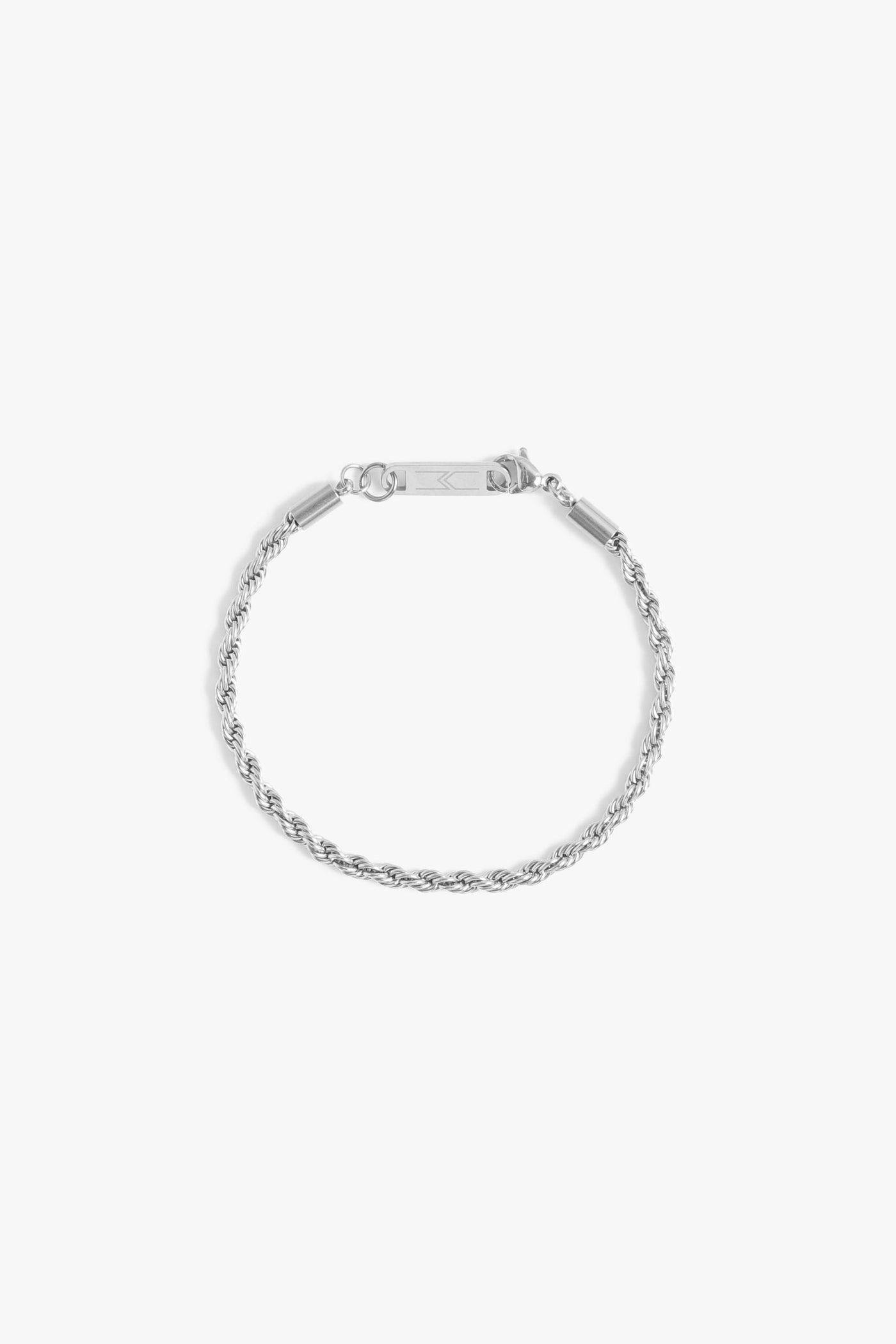 Marrin Costello Jewelry Helix 3mm rope twist chain bracelet. Waterproof, sustainable, hypoallergenic. Polished stainless steel.