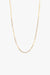 Marrin Costello Jewelry Mirage Chain delicate dainty rectangle link chain with lobster clasp closure and extender. Waterproof, sustainable, hypoallergenic. 14k gold plated stainless steel.