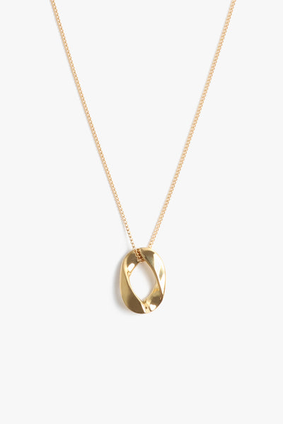 Marrin Costello Jewelry Queens Pendant necklace with single cuban link chain link with lobster clasp closure and extender. Waterproof, sustainable, hypoallergenic. 14k gold plated stainless steel.