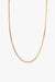 Marrin Costello Jewelry Ramsey Chain 3mm snake herringbone chain with lobster clasp closure and extender. Waterproof, sustainable, hypoallergenic. 14k gold plated stainless steel.